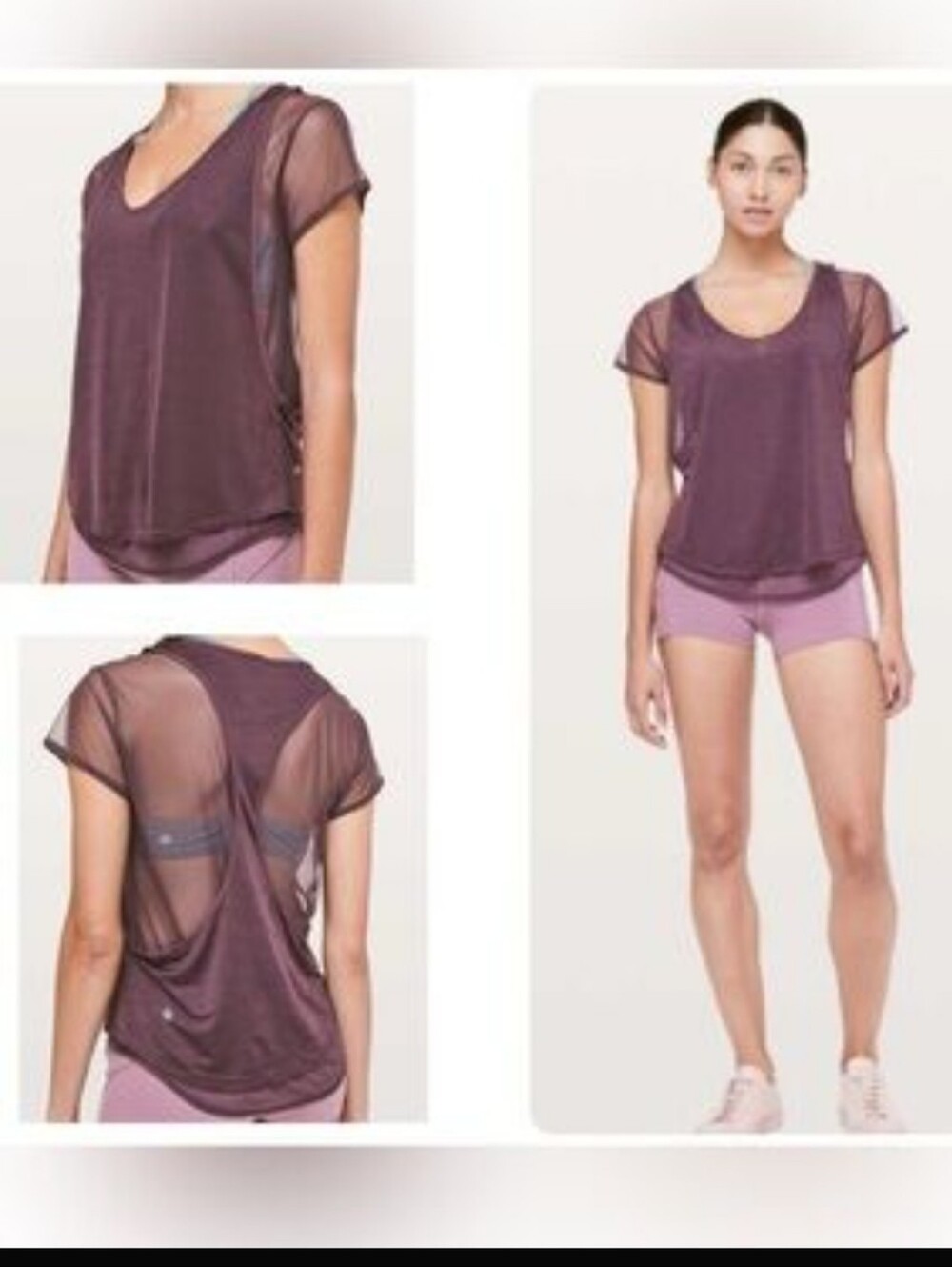 Lululemon Set The Course Short Sleeve Top Artic Plum Size Small